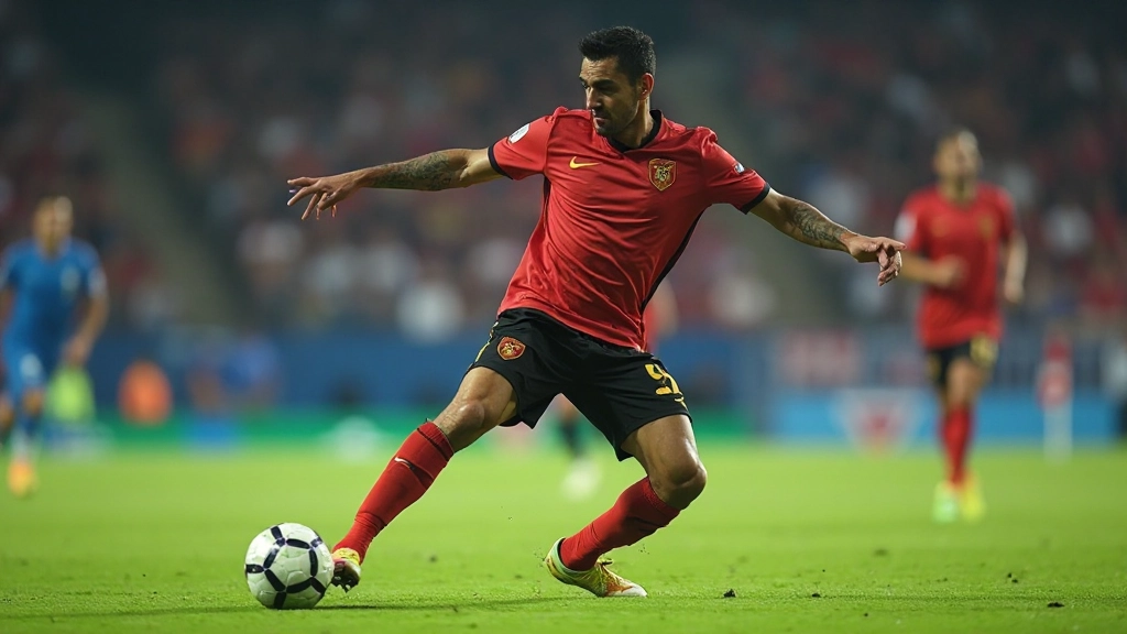 لاعب وسط مصري يمرر الكرة بدقة أثناء مباراة دوري