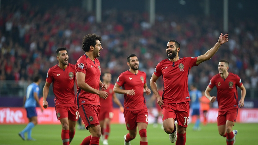 مهاجمون مصريون يحتفلون بتسجيل هدف في ملعب مصري