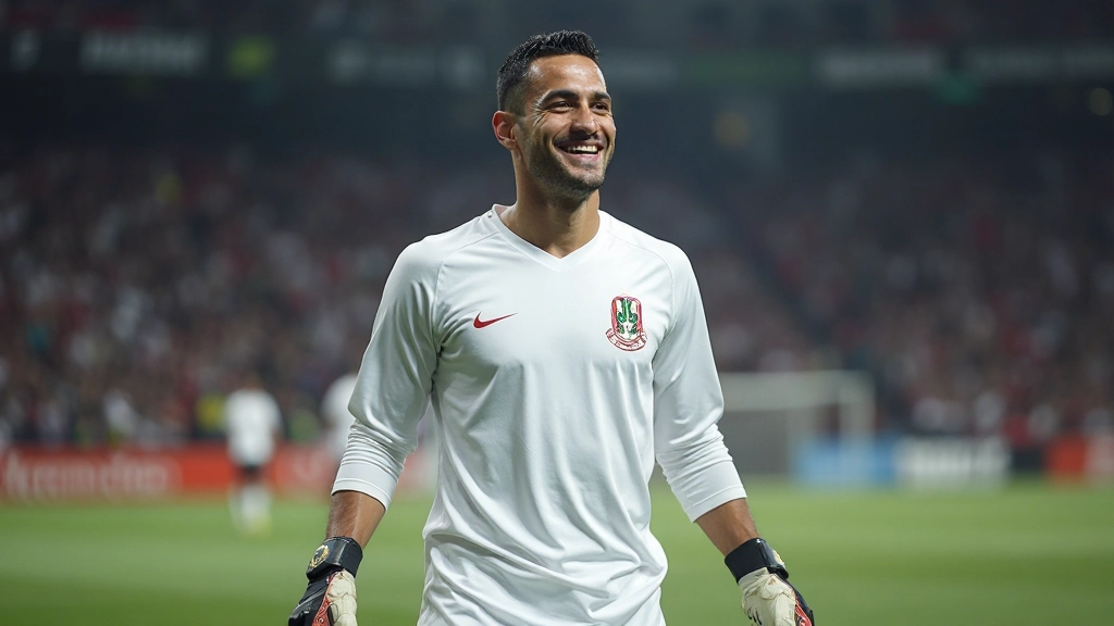 حارس مرمى يحتفل بلعب ناجح يساهم في فوز فريقه في مباراة حاسمة